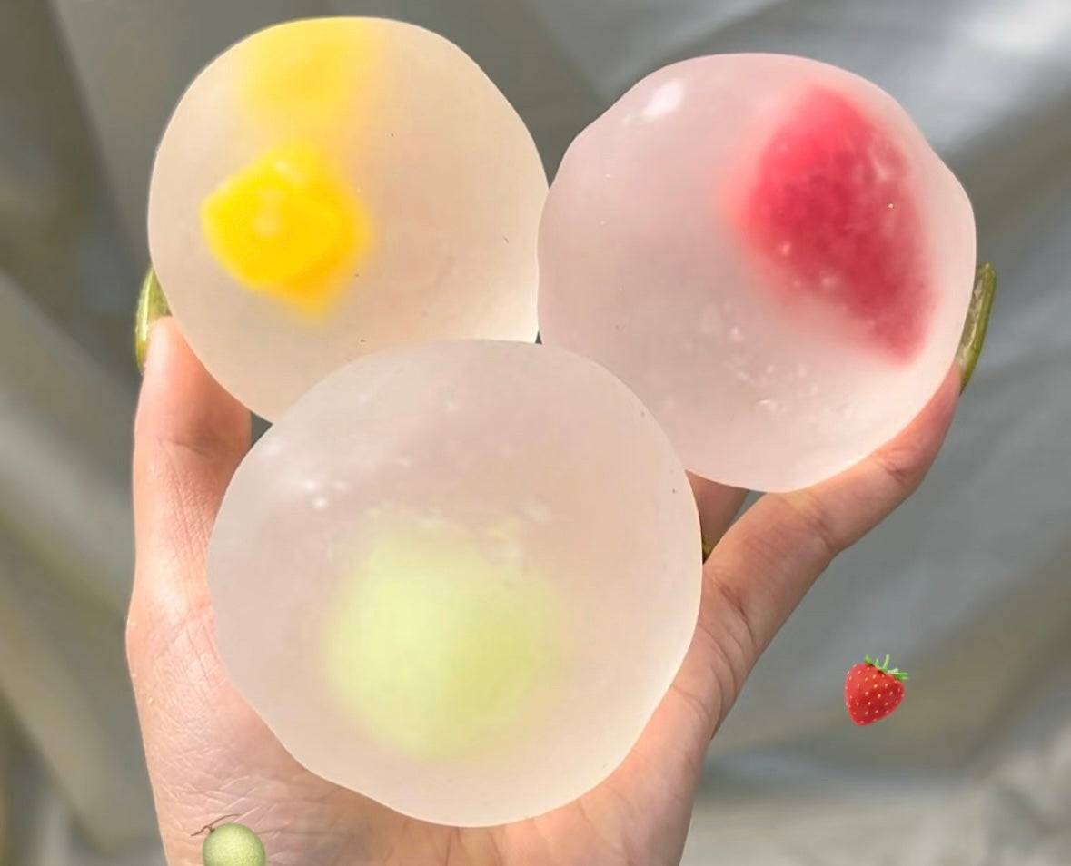 (Top Selling) Soft Mochi Fruit Balls Squishy Fidget Toy