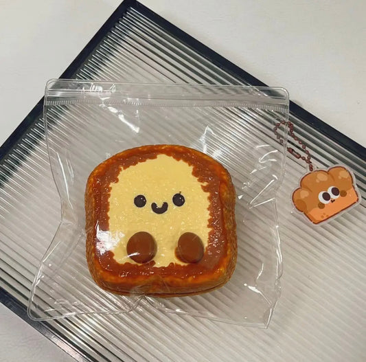 Squishy XL Toast Smiley Fidget Toy