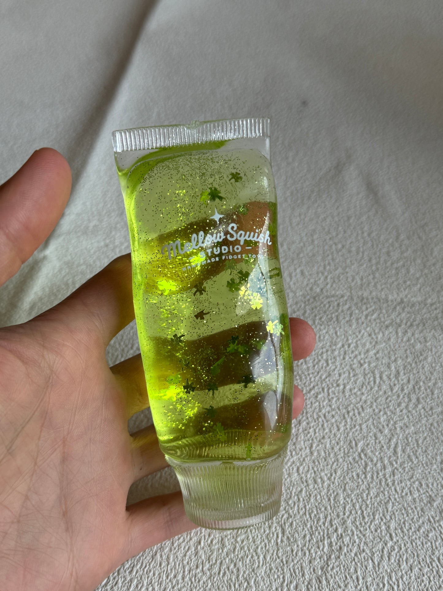 Glitter Tooth Paste Squishy Moldable(Zero bounce-back) Squish Fidget Toy