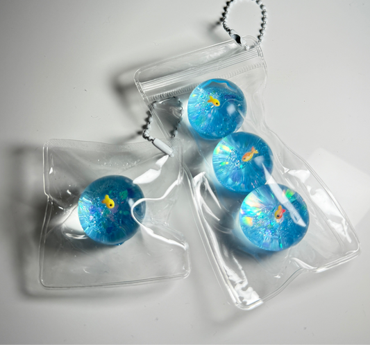 Little Fish Squishy Ball Keychain Fidget Toy