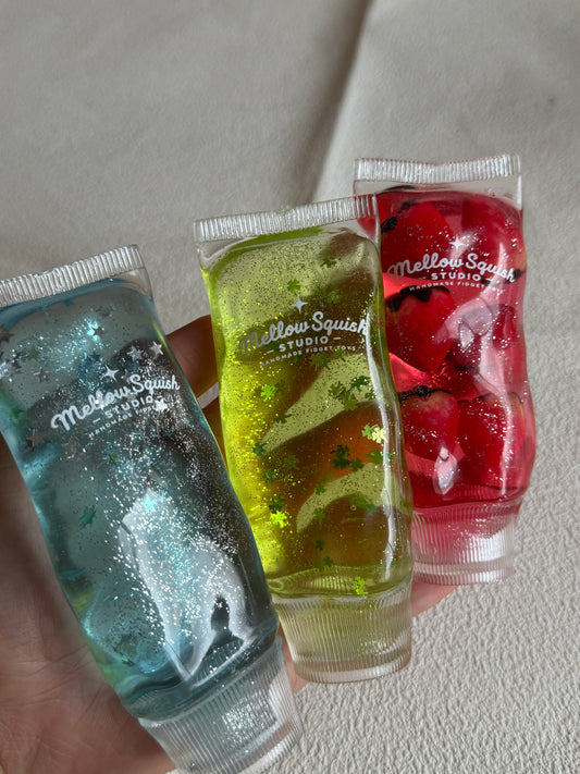 Glitter Tooth Paste Squishy Moldable(Zero bounce-back) Squish Fidget Toy