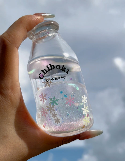 Glittery Flake Land Squishy Bottle Fidget Toy