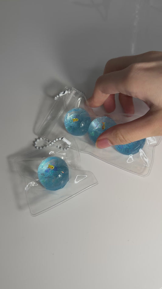 Little Fish Squishy Ball Keychain Fidget Toy