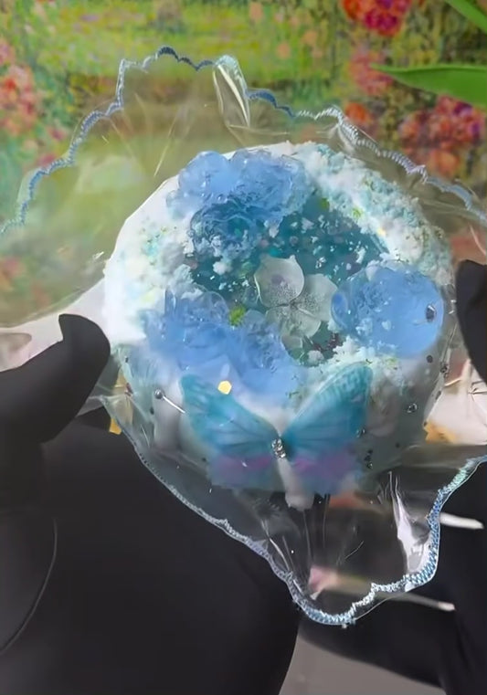 Blue Crystal Wishing Well Squishy Fidget Toy